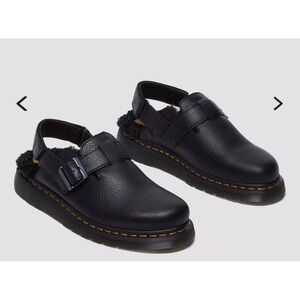 Dr .Martens black Jorge 11 ambassador faux fur lined mule clogs size 10 new